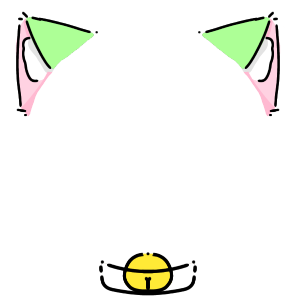 white collar green cat ears Decoration